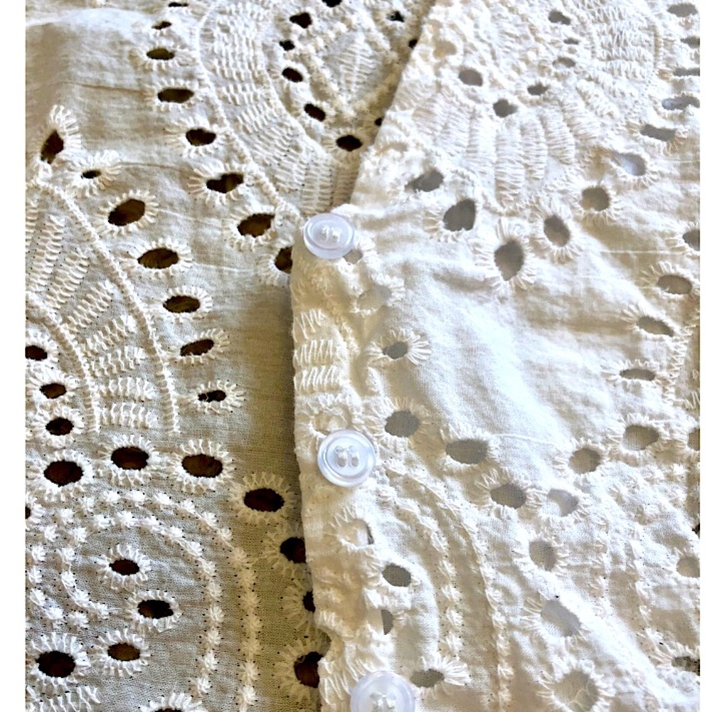 Eyelet Button Down Blouse - Picture 11 of 12